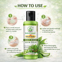 Bhudevam Naturals Khadi Neem & Tulsi Body Wash – Herbal Skin Purifying Cleanser for Daily Use 210ml - 4