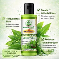 Bhudevam Naturals Khadi Neem & Tulsi Body Wash – Herbal Skin Purifying Cleanser for Daily Use 210ml - 5