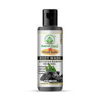 Bhudevam Naturals Khadi Bamboo Charcoal Body Wash – Skin Detox & Oil Control Shower Gel 210ml - 1