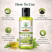 Bhudevam Naturals Khadi Tulsi Hair Oil Reduces Hair Fall & Strengthens Roots Naturally 210ml - 3