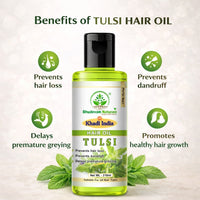 Bhudevam Naturals Khadi Tulsi Hair Oil Reduces Hair Fall & Strengthens Roots Naturally 210ml - 4