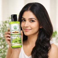 Bhudevam Naturals Khadi Tulsi Hair Oil Reduces Hair Fall & Strengthens Roots Naturally 210ml - 5