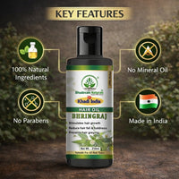 Bhudevam Naturals Khadi Bhringraj Hair Oil – Nourishing Oil for Dry, Damaged & Weak Hair 210ml - 5