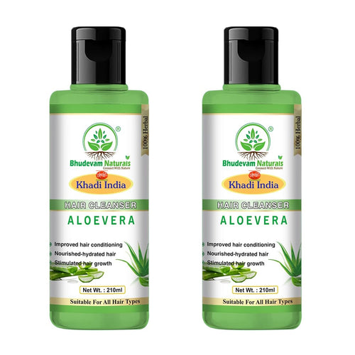 Bhudevam Naturals Khadi Aloe Vera Shampoo for Hair Growth & Scalp Care - 1