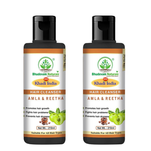 Bhudevam Naturals Khadi Amla Reetha Hair Shampoo for Hair Fall Control & Deep Scalp Cleansing - 1