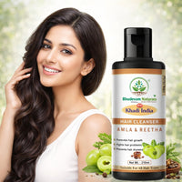 Bhudevam Naturals Khadi Amla Reetha Hair Shampoo for Hair Fall Control & Deep Scalp Cleansing - 3