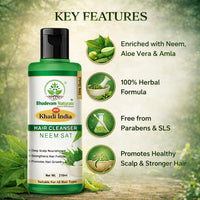 Bhudevam Naturals Khadi Neem Sat Hair Shampoo – Oil Control & Anti-Itch Scalp Treatment - 14