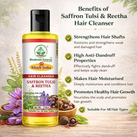 Bhudevam Naturals Khadi Saffron Tulsi & Reetha Hair Shampoo – Herbal Hair Fall Control & Scalp Care - 12