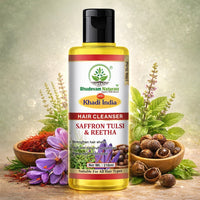 Bhudevam Naturals Khadi Saffron Tulsi & Reetha Hair Shampoo – Herbal Hair Fall Control & Scalp Care - 13