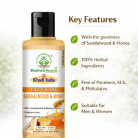Bhudevam Naturals Khadi Sandalwood & Honey Face Wash For Soft, Smooth & Radiant Skin - 8