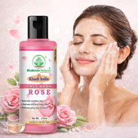 Bhudevam Naturals Khadi Rose Face Wash Gentle Herbal Face Cleanser for Soft & Glowing Skin - 10
