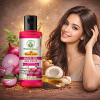 Bhudevam Naturals Khadi Red Onion Hair Oil for Nourished Scalp & Healthy Hair 210ml - 2