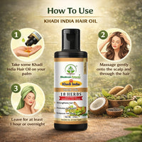 Bhudevam Naturals Khadi 18 Herb Hair Oil for for Strong, Thick & Healthy Hair 210ml - 4