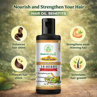Bhudevam Naturals Khadi 18 Herb Hair Oil for for Strong, Thick & Healthy Hair 210ml - 5