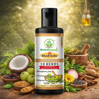 Bhudevam Naturals Khadi 18 Herb Hair Oil for for Strong, Thick & Healthy Hair 210ml - 6