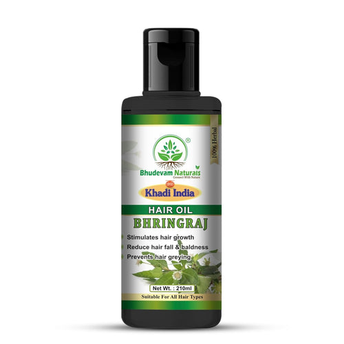 Bhudevam Naturals Khadi Ayurvedic Amla Hair Oil For Hair Fall Control, Scalp Nourishment & Strong Roots 210ml - 1