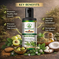 Bhudevam Naturals Khadi Ayurvedic Amla Hair Oil For Hair Fall Control, Scalp Nourishment & Strong Roots 210ml - 6
