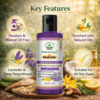 Bhudevam Naturals Khadi Lavender & Ylang Ylang Relaxing Body Massage Oil for Stress Relief & Skin Nourishment 210ml - 3