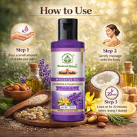 Bhudevam Naturals Khadi Lavender & Ylang Ylang Relaxing Body Massage Oil for Stress Relief & Skin Nourishment 210ml - 4