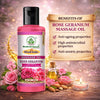 Bhudevam Naturals Rose Geranium Spa Therapy Massage Oil for Muscle Relaxation, Skin Care & Deep Hydration 210ml - 3