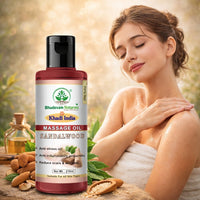 Bhudevam Naturals Khadi Aromatherapy Sandalwood Massage Body Oil for Stress Relief & Deep Skin Hydration 210ml - 2