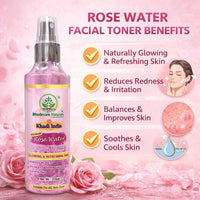 Bhudevam Naturals Khadi Rose Water Skin Toner for Glowing Skin, Hydration & Pore Tightening 420ml - 6