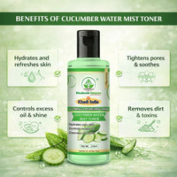 Bhudevam Naturals Khadi Pure Cucumber Water Mist Toner for Face | Hydrating Face Toner Spray for Refreshing Skin, Pore Care & Cooling Effect 420ml - 5