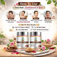Bhudevam Naturals Khadi Rose Sandalwood Face Pack For for Skin Brightening, Cooling & Deep Cleansing 100gm - 4