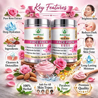Bhudevam Naturals Khadi Herbal Rose Face Pack Skin Brightening Face Mask for Glow, Pigmentation & Deep Cleansing 100gm - 2