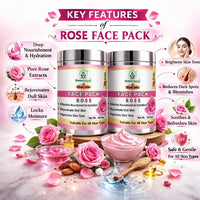 Bhudevam Naturals Khadi Herbal Rose Face Pack Skin Brightening Face Mask for Glow, Pigmentation & Deep Cleansing 100gm - 4