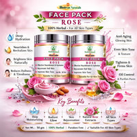Bhudevam Naturals Khadi Herbal Rose Face Pack Skin Brightening Face Mask for Glow, Pigmentation & Deep Cleansing 100gm - 5
