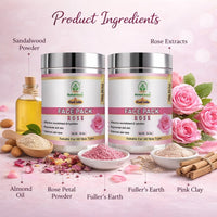 Bhudevam Naturals Khadi Herbal Rose Face Pack Skin Brightening Face Mask for Glow, Pigmentation & Deep Cleansing 100gm - 7