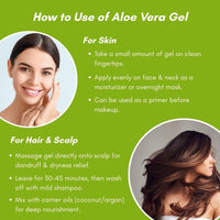 Bhudevam Naturals Khadi Aloe Vera Gel Green for Skin & Hair Care | Cooling Skin Gel for Moisturizing, Sunburn Relief, Acne Control & Healthy Hair Care 200gm - 2