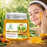 Bhudevam Naturals Khadi Aloe Vera Turmeric Gel for Face & Hair – Skin Brightening, Anti-Acne & Hydrating Moisturizer 200gm - 6