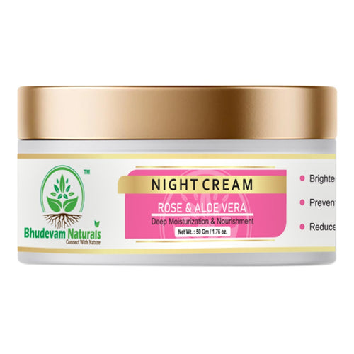 Bhudevam Naturals Khadi Luxury Night Cream for Face – Advanced Anti Aging Formula for Radiant & Youthful Skin 50gm - 1