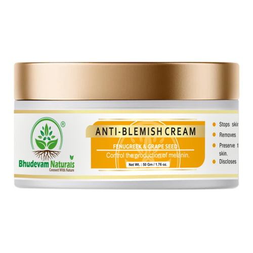 Bhudevam Naturals Khadi Anti Blemish Cream for Dark Spot Removal & Skin Brightening Moisturizer for Clear Skin 50gm - 1