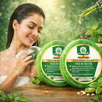Bhudevam Naturals Khadi Neem & Basil Loofah Soap – Skin Purifying Exfoliating Soap Bar for Daily Use 250gm - 4