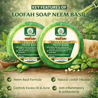 Bhudevam Naturals Khadi Neem & Basil Loofah Soap – Skin Purifying Exfoliating Soap Bar for Daily Use 250gm - 7
