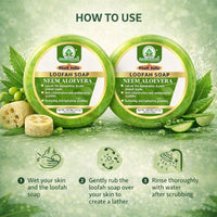Bhudevam Naturals Khadi Neem & Aloe Vera Loofah Soap for Natural Skin Purifying & Healing Formula 250gm - 3