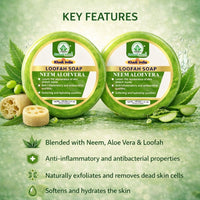 Bhudevam Naturals Khadi Neem & Aloe Vera Loofah Soap for Natural Skin Purifying & Healing Formula 250gm - 4