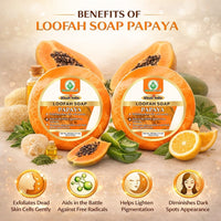 Bhudevam Naturals Khadi Papaya Loofah Soap – Natural Exfoliating Bath Soap for Glowing & Smooth Skin 250gm - 5