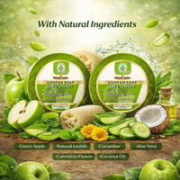 Bhudevam Naturals Khadi Green Apple Loofah Soap – Natural Exfoliating Bath Soap for Fresh & Glowing Skin 250gm - 2