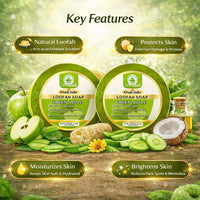 Bhudevam Naturals Khadi Green Apple Loofah Soap – Natural Exfoliating Bath Soap for Fresh & Glowing Skin 250gm - 4