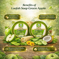 Bhudevam Naturals Khadi Green Apple Loofah Soap – Natural Exfoliating Bath Soap for Fresh & Glowing Skin 250gm - 5