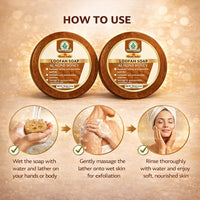 Bhudevam Naturals Khadi Almond Honey Loofah Soap – Natural Exfoliating Bath Soap for Soft & Glowing Skin 250gm - 4