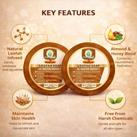 Bhudevam Naturals Khadi Almond Honey Loofah Soap – Natural Exfoliating Bath Soap for Soft & Glowing Skin 250gm - 5