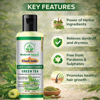 Bhudevam Naturals Khadi Green Tea Aloe Vera Conditioner – Strengthening & Moisturizing Hair Care Formula 420ml - 2