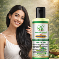 Bhudevam Naturals Khadi Green Tea Aloe Vera Conditioner – Strengthening & Moisturizing Hair Care Formula 420ml - 3