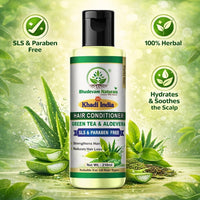 Bhudevam Naturals Khadi Green Tea Aloe Vera Hair Conditioner – Sulphate & Paraben Free Frizz Control Formula 210ml - 7