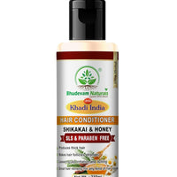 Bhudevam Naturals Khadi Shikakai & Honey Hair Conditioner for Chemical Free Frizz Control & Hair Repair Formula 210ml - 1